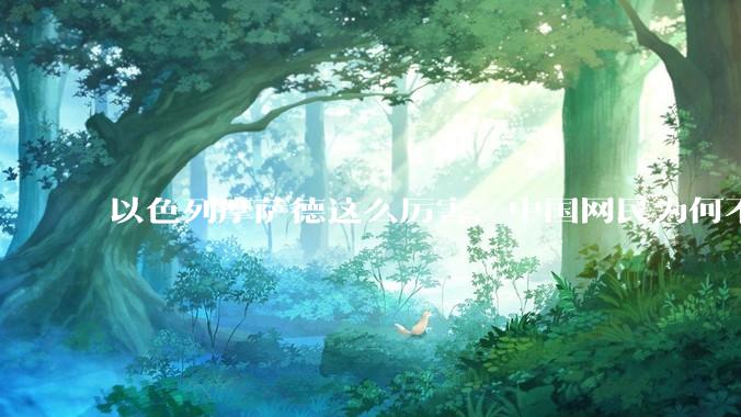 以色列摩萨德这么厉害，中国网民为何不害怕？